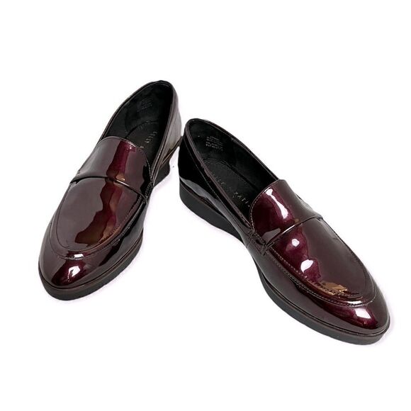 NWOT Kelly & Katie Maroon Patent Leather Slip-on Loafer Size 9.5 - Picture 2 of 6